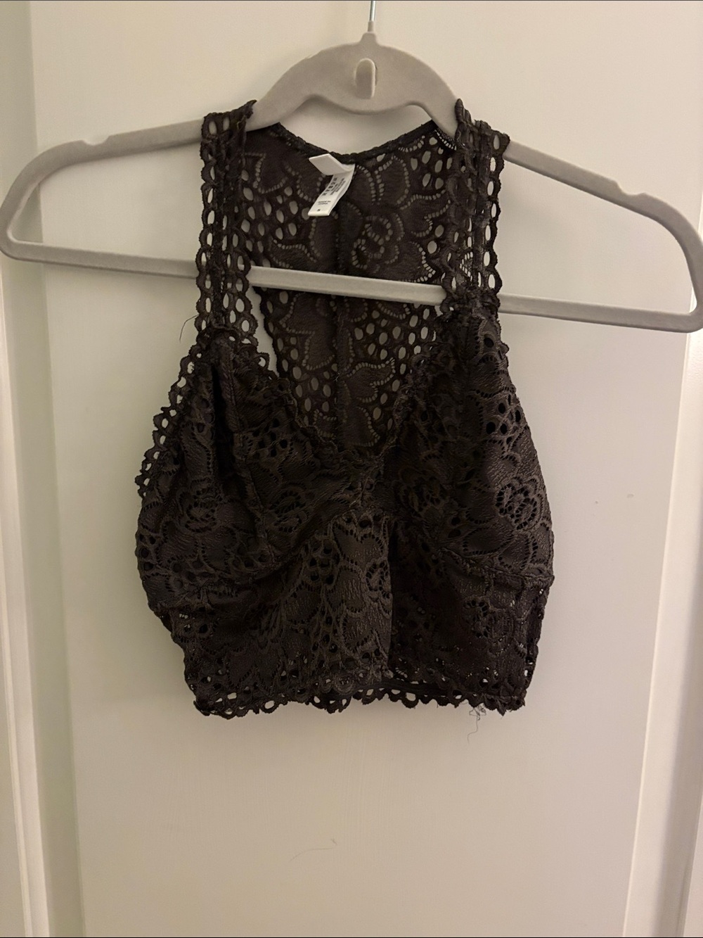 Zenana Outfitters Black Crochet Lace Bralette Tank